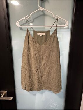 LOFT Olive Textured V-Neck Spaghetti Strap Camisole